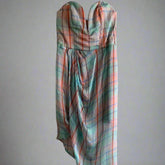 Zimmermann, Good Love, Silk Dress, Size 1, Pink Check Plunge, Wedding Guest