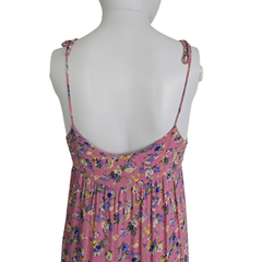 Auguste Pink Floral Spaghetti Strap Tie-Up Maxi Dress – Size AU 10