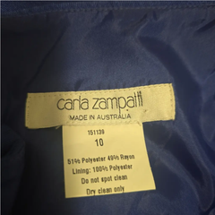 Carla Zampatti Navy Strapless Peplum Top & Pencil Skirt Set AU 10 Formal Evening Outfit