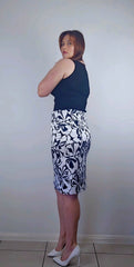 Veronika Maine Black and White Bold Print Pencil Skirt – AU 14