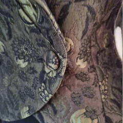Thomaiy 1990s Olive Green and Black Brocade Fitted Jacket