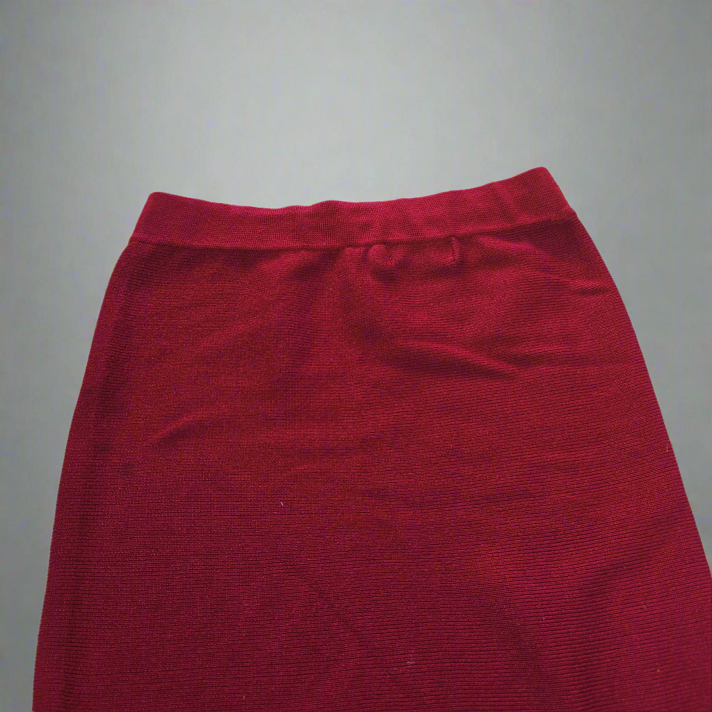 Red skirt on a gray background