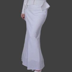 Charcoal White Linen Maxi Skirt - Size: AU12