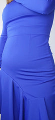 Unsigned Blue Long Sleeved Dress - Size AU 10