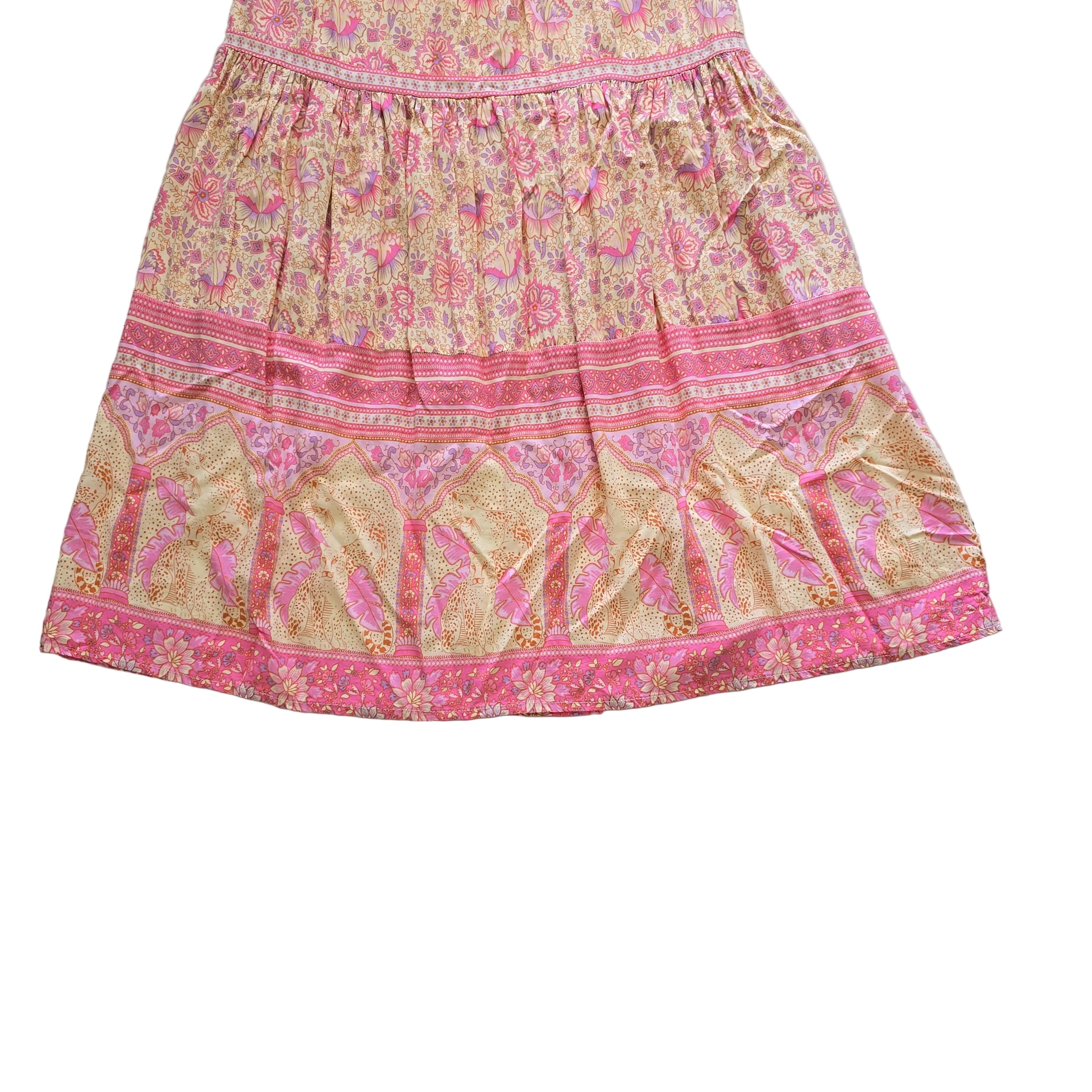 Floral patterned skirt on a light background