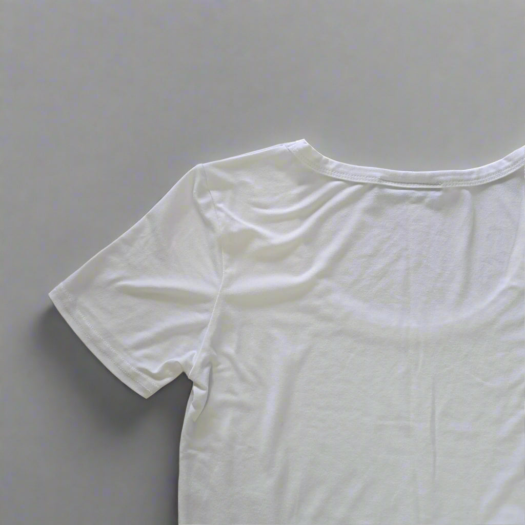 White tank top on a tiled floor