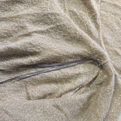 Oroton Gold-Beige Metallic Knit Top - Size: International L