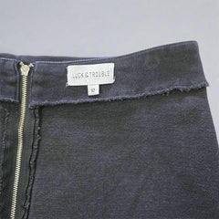 Luck & Trouble Charcoal/Black Denim Skirt - Size AU 12