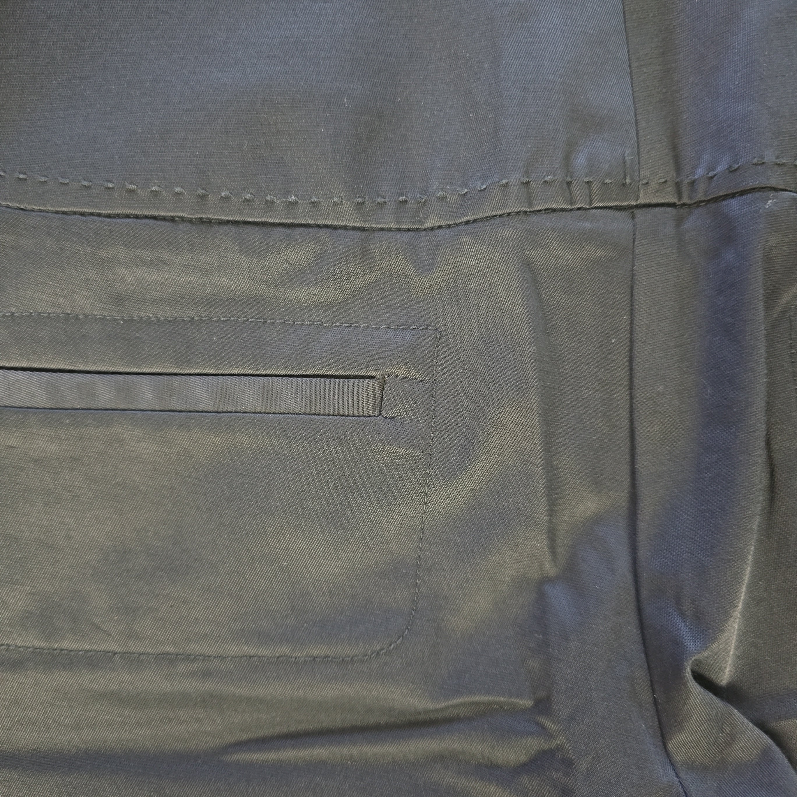 Close-up of black fabric with stitching details