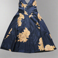 Trelise Cooper Cupids Bow Rosary Navy and Gold Dress - Size: AU 10