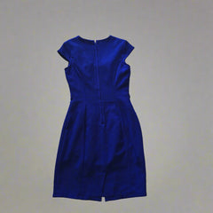 Unsigned Vintage Cobalt Blue Fitted Dress – Elegant and Timeless