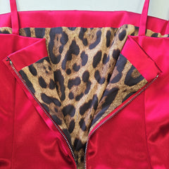 Dolce & Gabbana, Rich Red Top with Leopard Lining