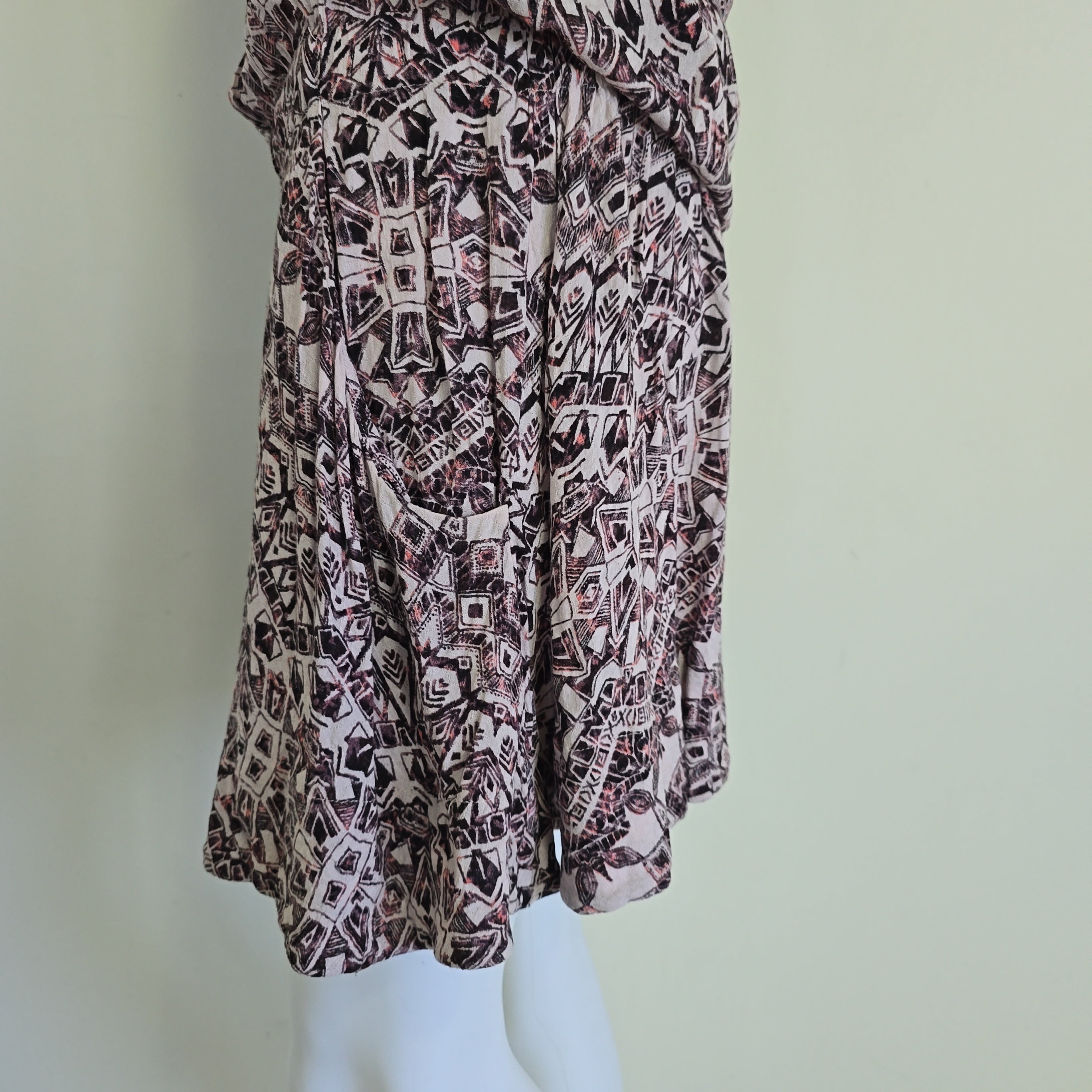 Patterned dress on a light background