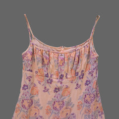 Floral dress on a tiled floor