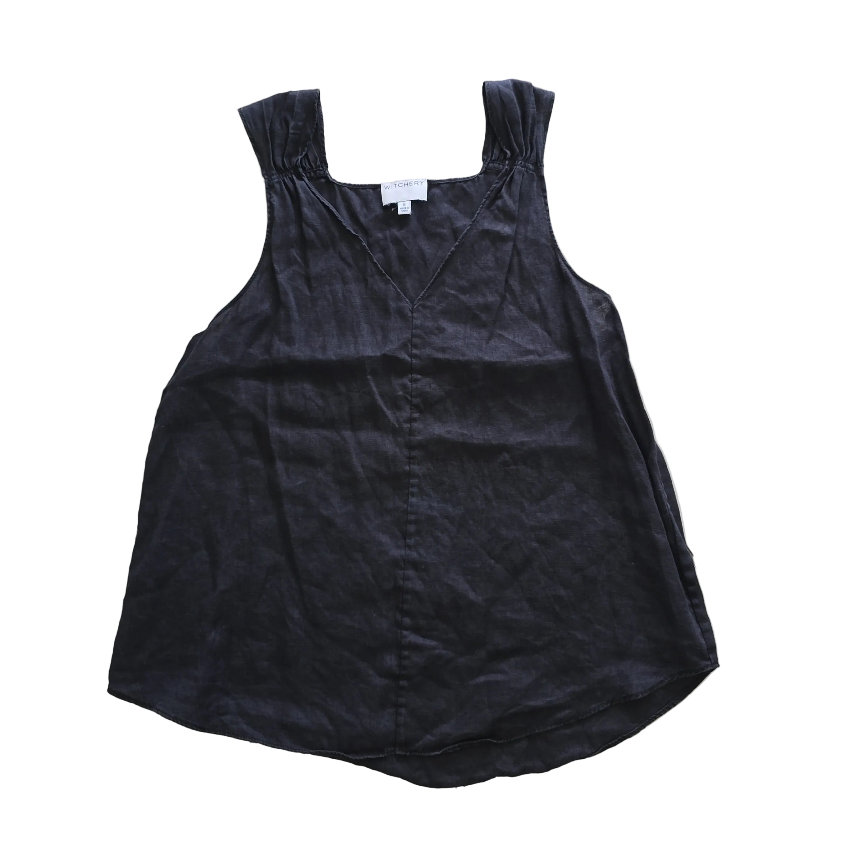 Black top on a light background
