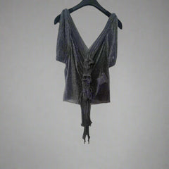 Christian Dior Silver Evening Top - Size: FR 38 (AU 10)