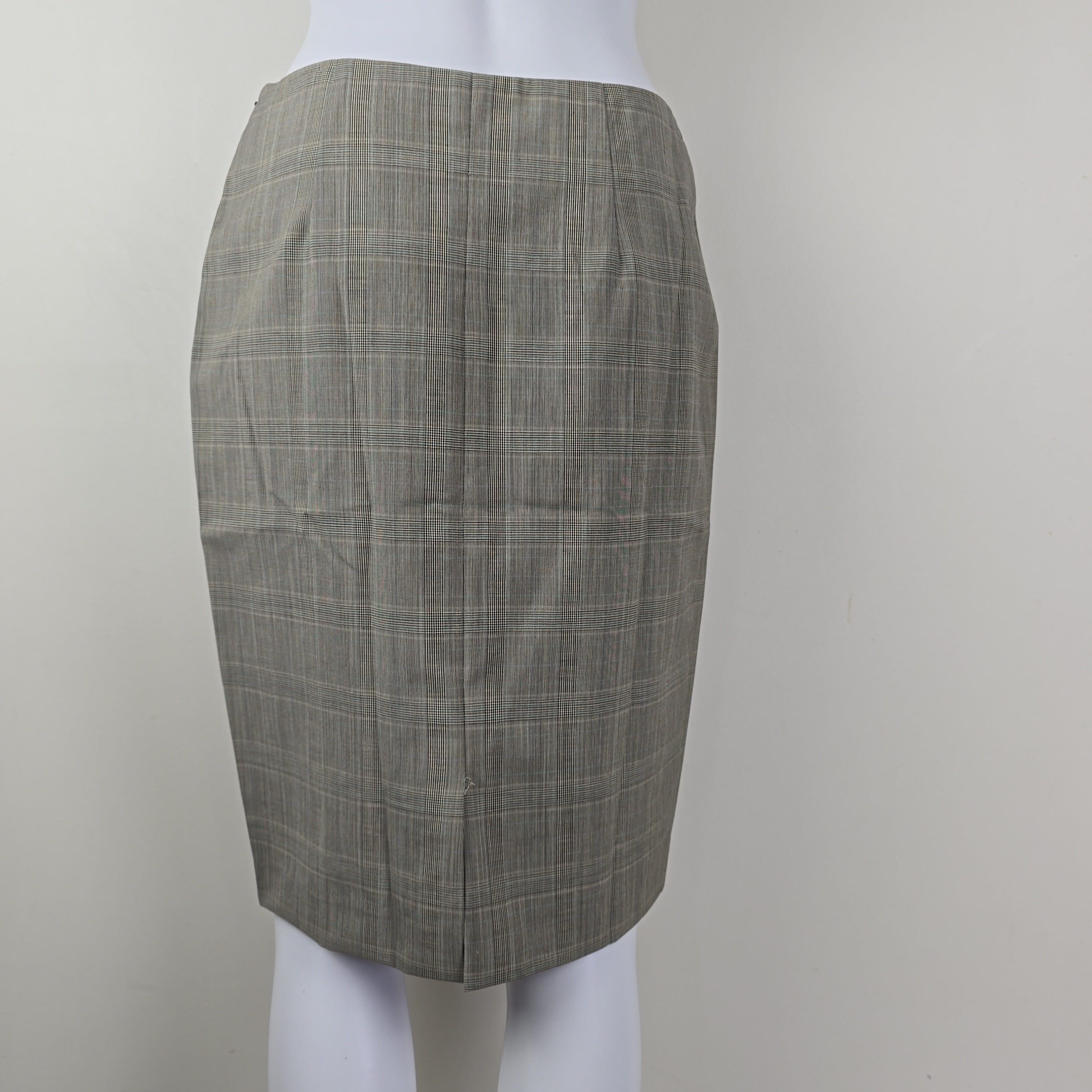 Gray plaid skirt on a white background