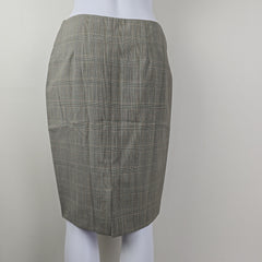 Gray plaid skirt on a white background