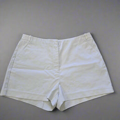 Glassons Classic White Bermuda Shorts - Size: AU 12