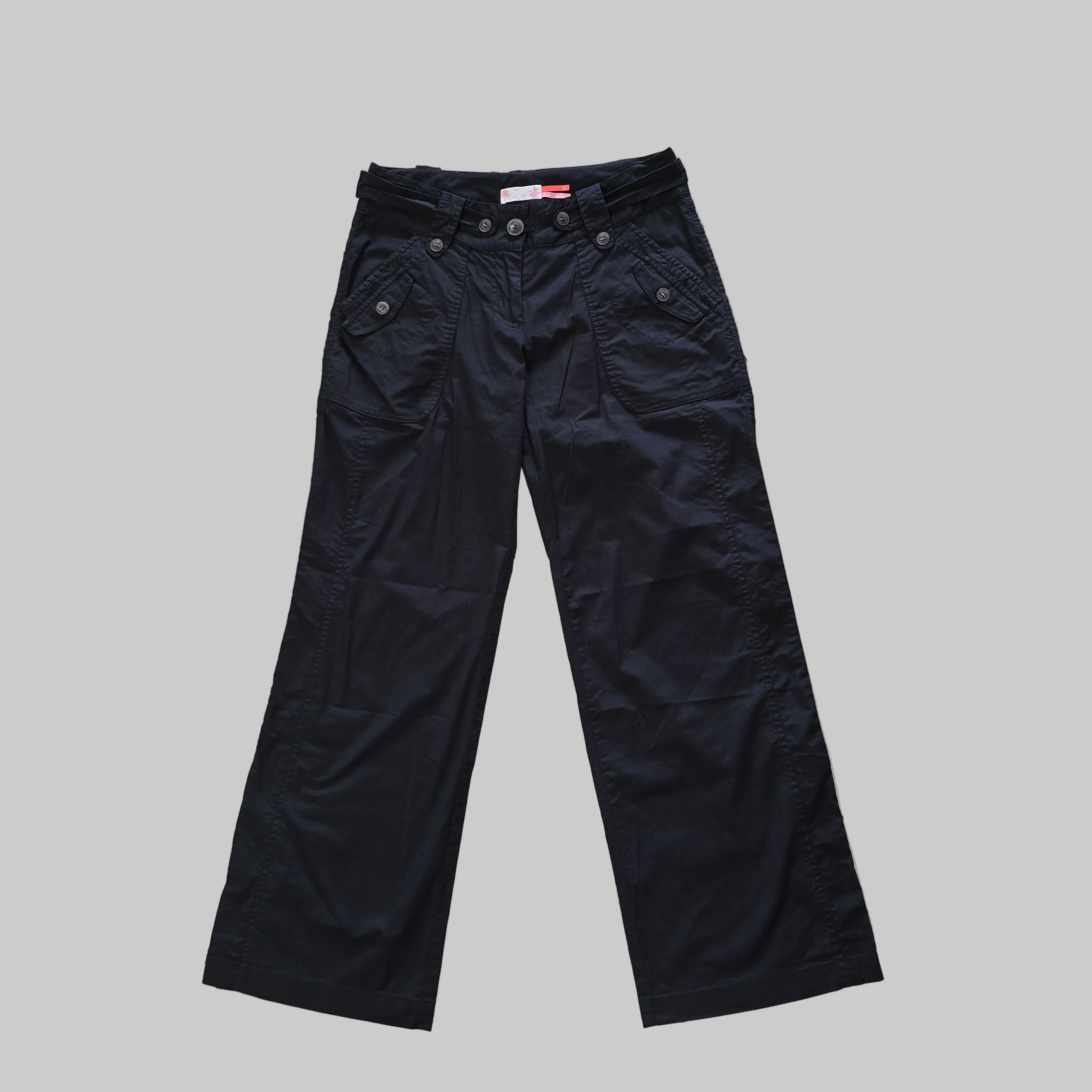 Pair of black pants on a light background