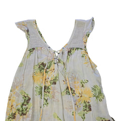 Floral mini dress on a light background