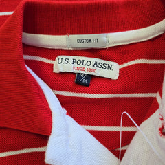 Red and white striped shirt with U.S. Polo Assn. label