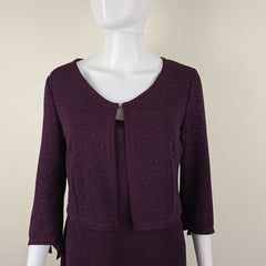 Staxs Purple Maxi Dress with Bolero Jacket Set - Size: Dress AU 10 / Bolero AU 12