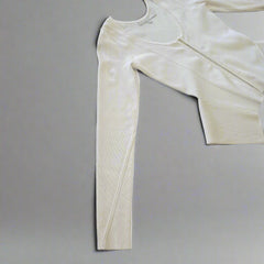Guess Cream Long-Sleeved Top with Gold Zipper - Size: L
