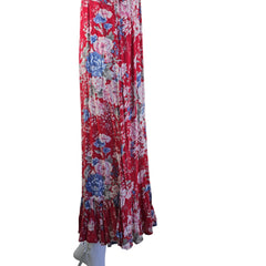 Red floral dress on a light background