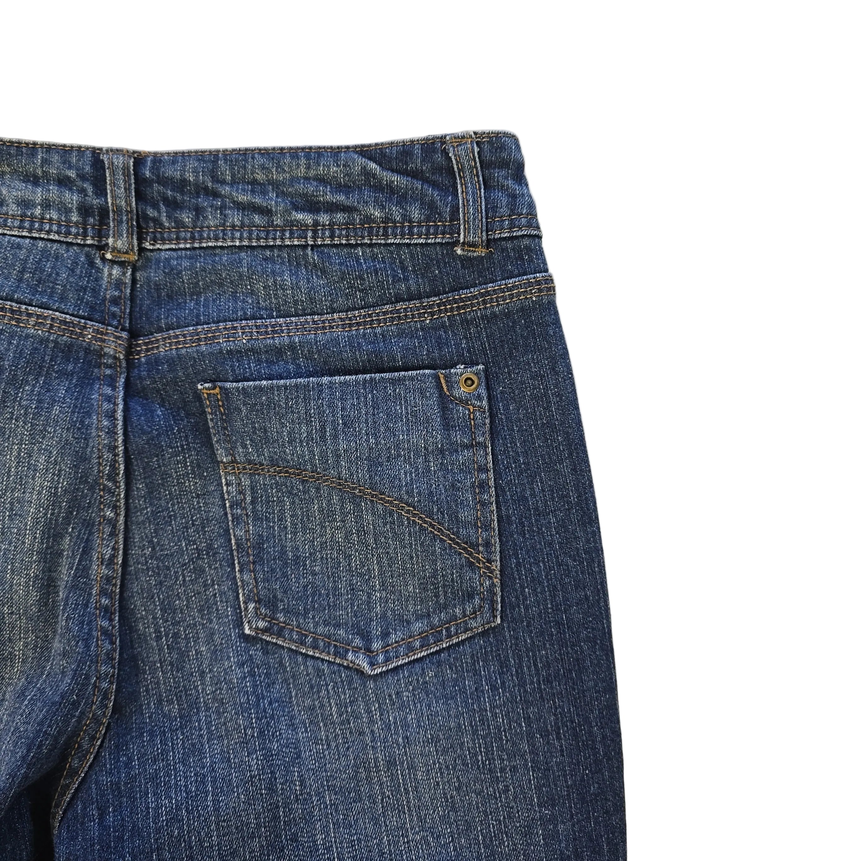 Pair of blue jeans on a light background