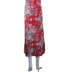 Red floral dress on a light background