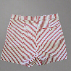 Glassons Classic White and Red Striped Bermuda Shorts - Size: AU 12