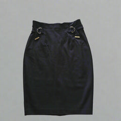 Oroton Black Skirt with Gold Details