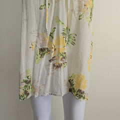 Floral fabric on a mannequin with a plain background
