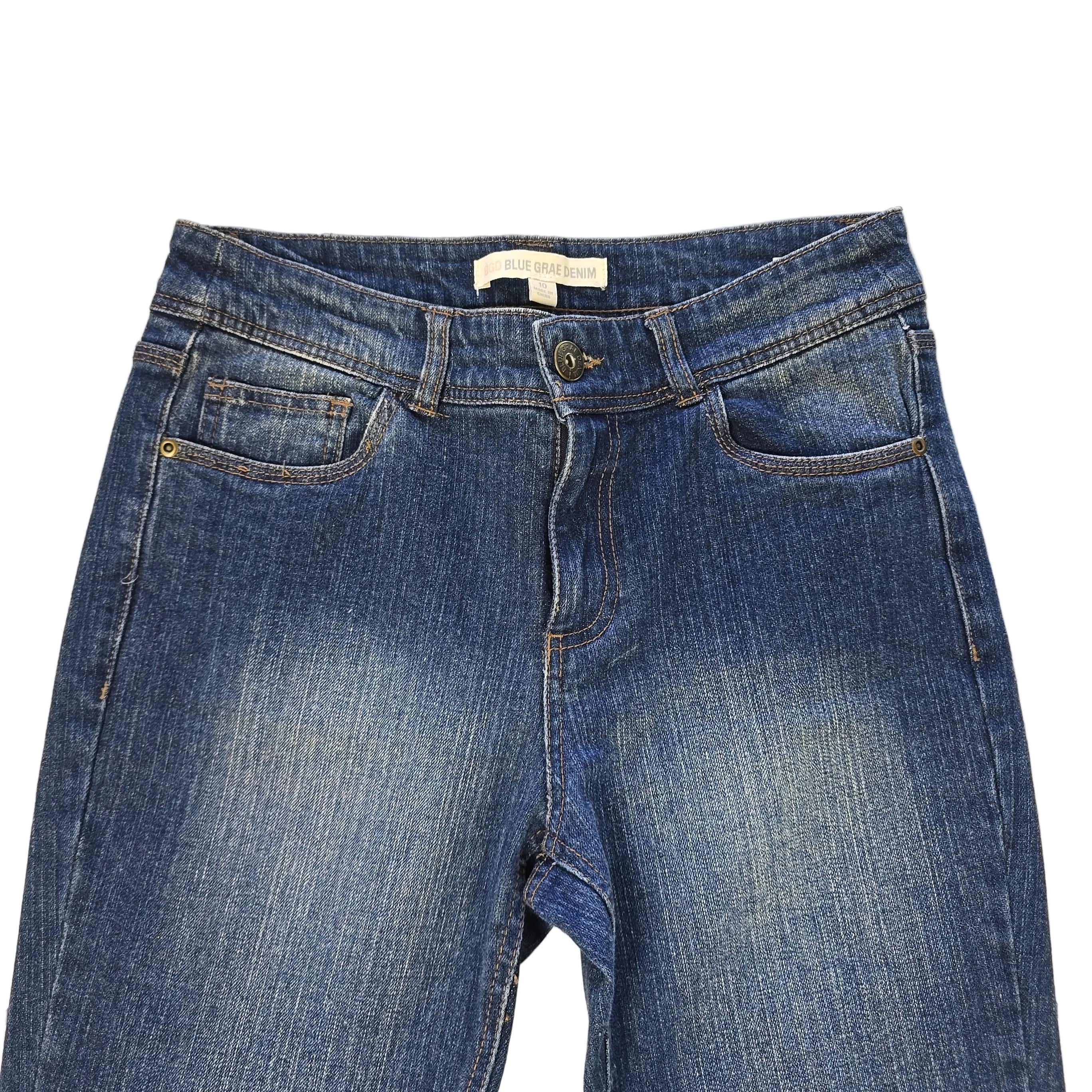 Pair of blue jeans on a light background