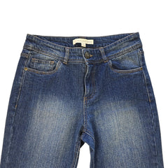 Pair of blue jeans on a light background