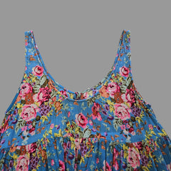 Blue floral top with on a light background