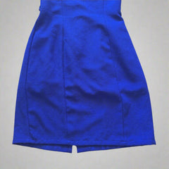 Vintage Cobalt Blue Dress Womens AU 8 Fitted Cocktail Work Formal Cap Sleeve