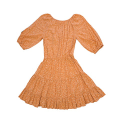 Orange floral dress on a light background