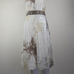 Taifun Collection Cream, Silver and Brown Dress