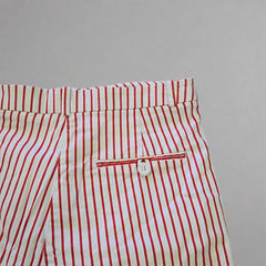 Glassons Classic White and Red Striped Bermuda Shorts - Size: AU 12