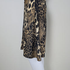 Leopard print dress on a light background