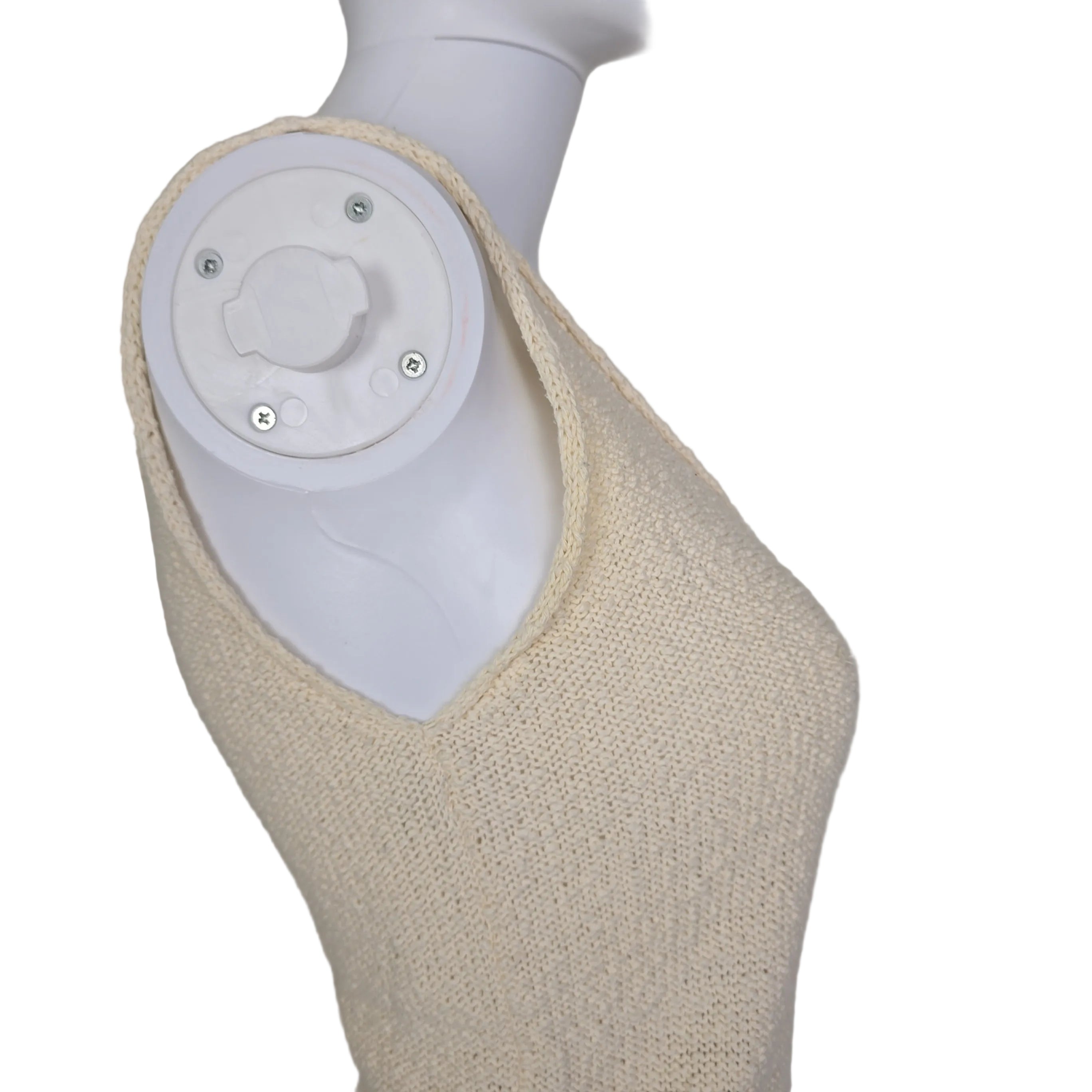 White knitted tank top on a light background