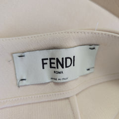 Fendi Mid Length Leather Pockets Beige Skirt