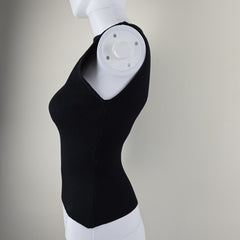 Perfect Stranger "High Neck Classic Tee" – Black Ribbed Tee – Size: International M