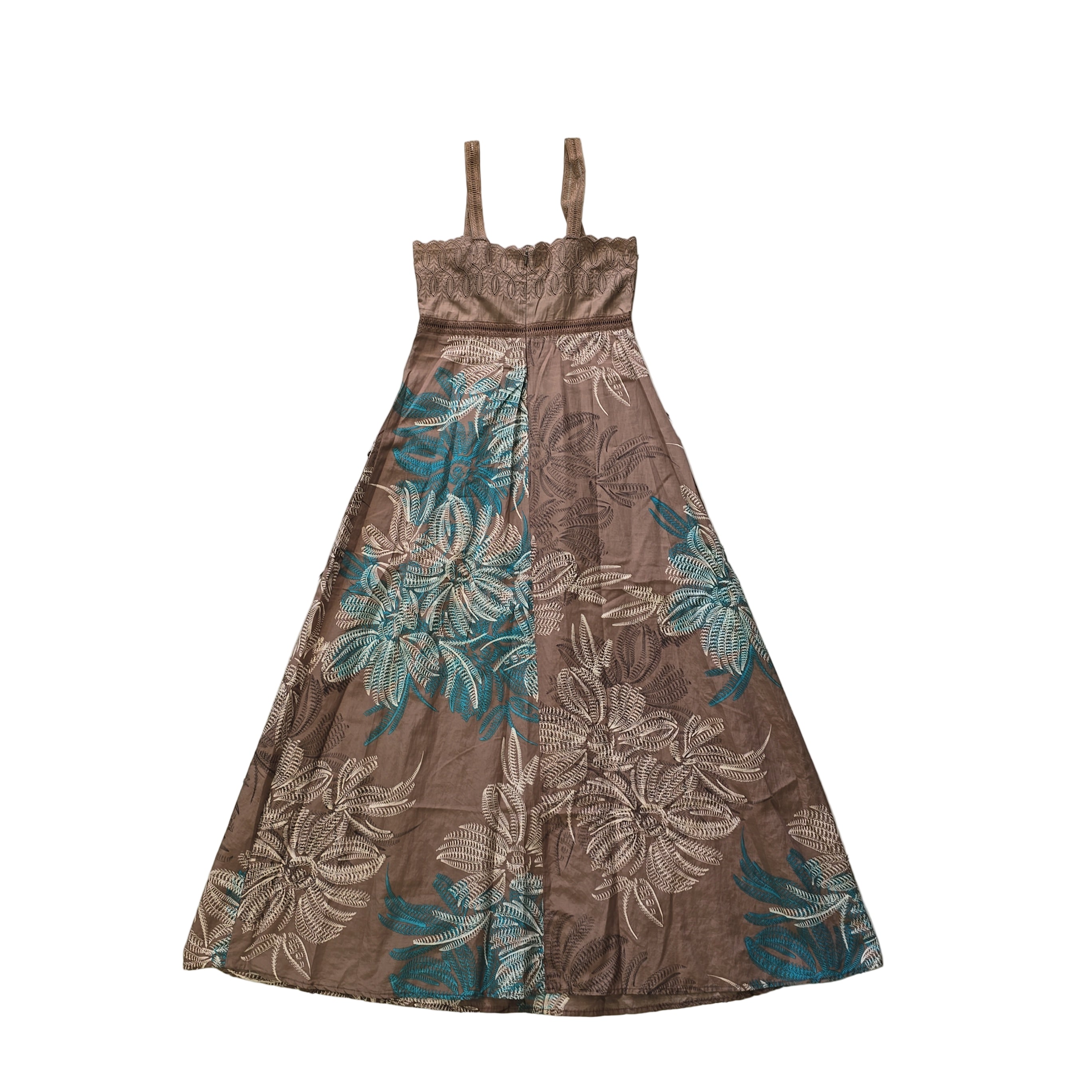 Floral dress on a tiled floor