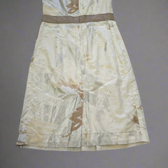 Taifun Collection Cream, Silver and Brown Dress