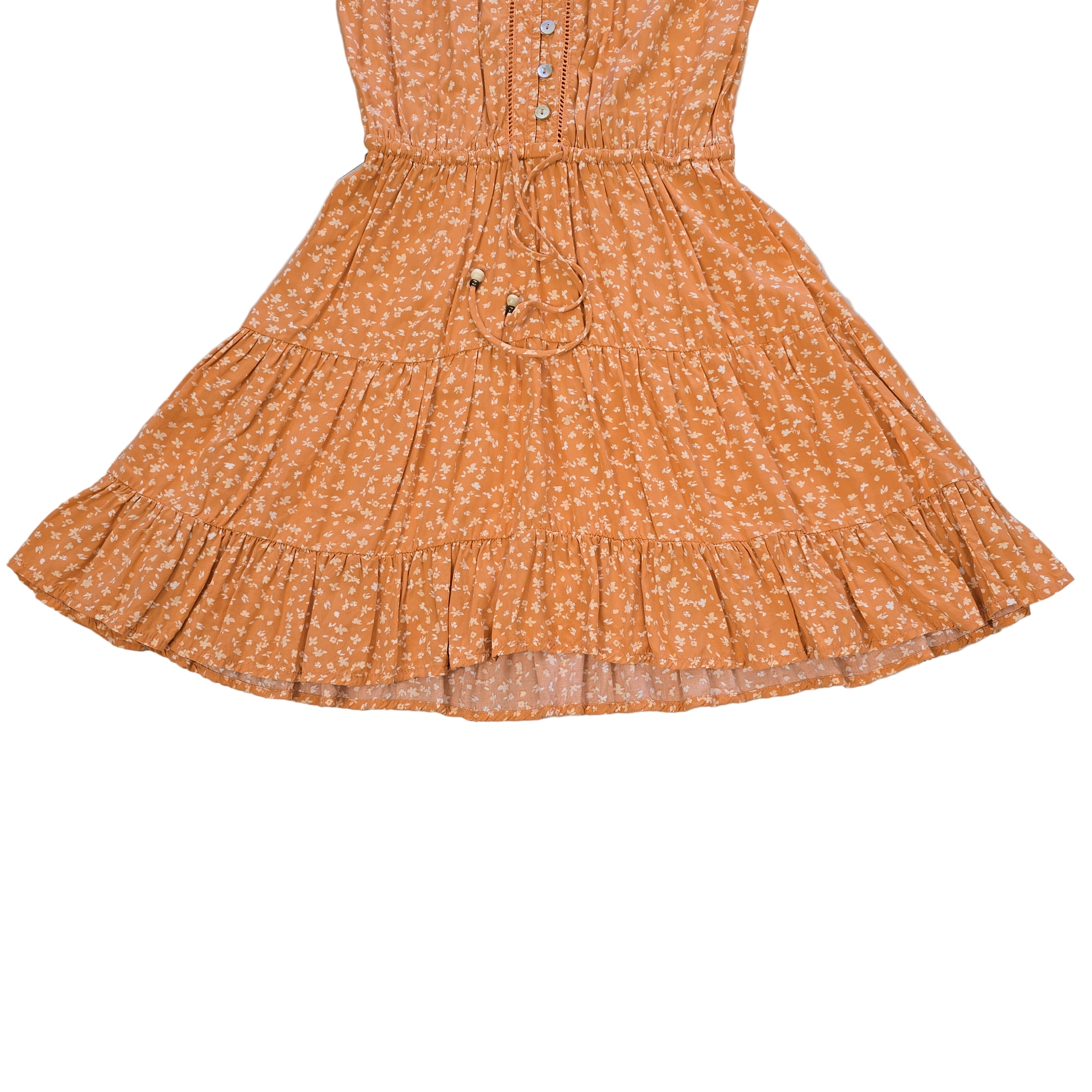 Orange floral dress on a light background