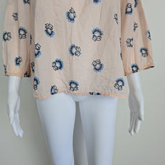 Country Road Cotton Boho Print Blouse – Relaxed Fit Long Sleeve – M