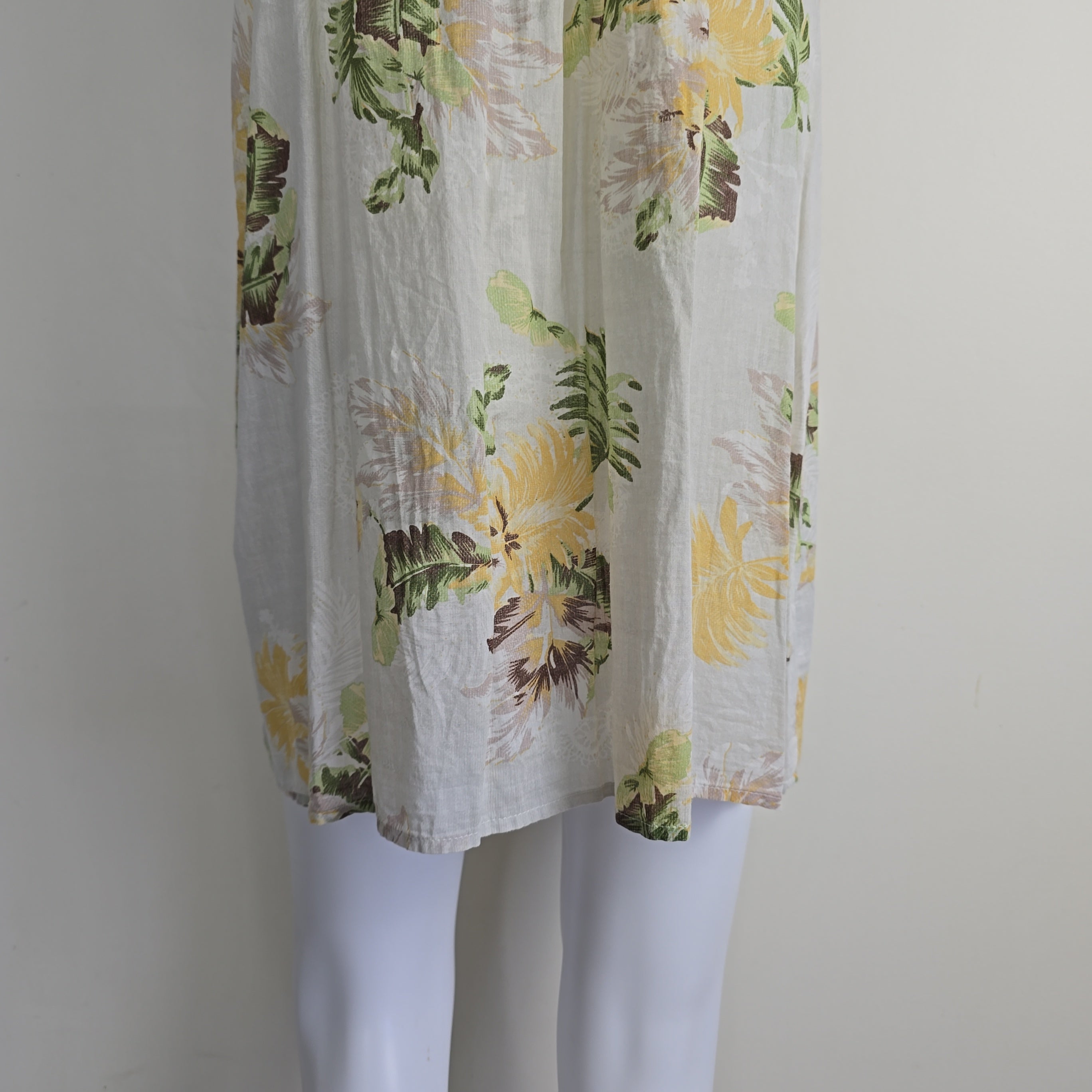 Floral mini dress on a light background